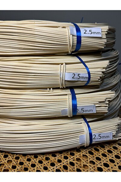Mady Aksesuar Rattan Core Doğal Yuvarlak Bambu Çubuk 2.5 mm 100 gr Dekoratif Örgü Rattan İp