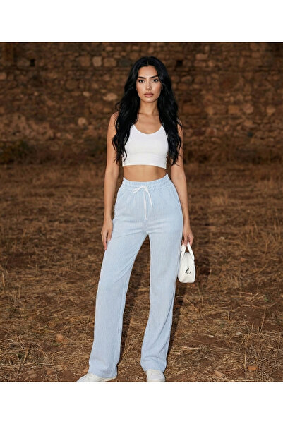 Miyalon Жіночі спортивні штани з еластичним поясом, широкими штанинами та смужками – літні, зручні та стильні