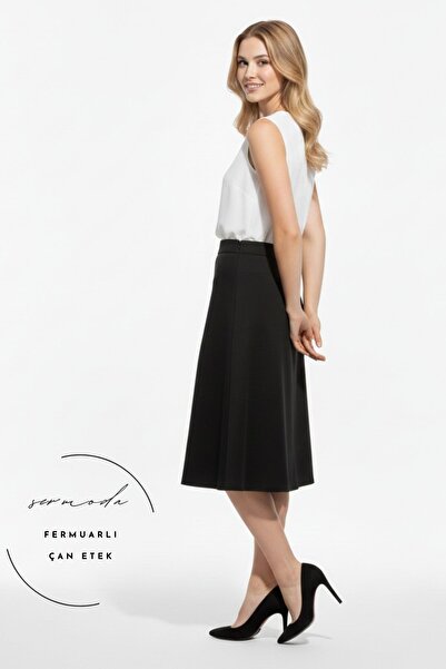 sermoda Fusta cu clopot - Țesătură ușoară material elastic talie înaltă Fusta...