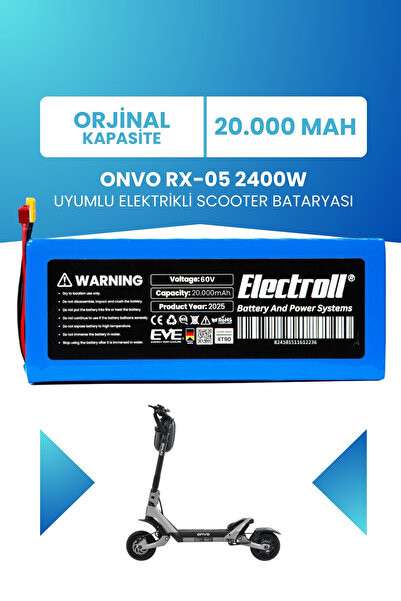 ELECTROLL ONVO RX-05 2400W 60V 20AH Elektrikli Scooter Bataryası