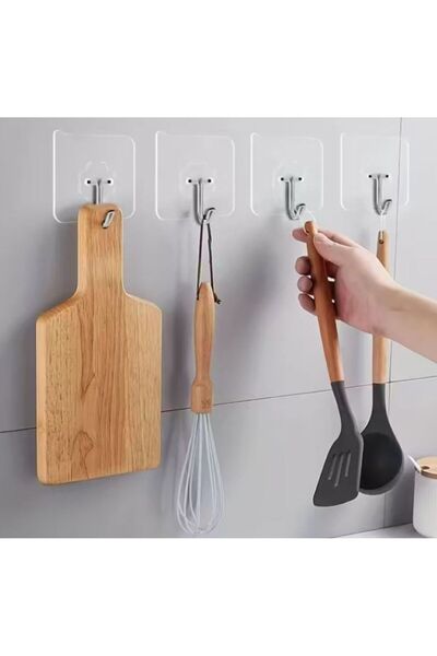 Felyra 1 Adet Şeffaf Güçlü Yapışkanlı Duvar Kancası – Delmeden, İz Bırakmadan...