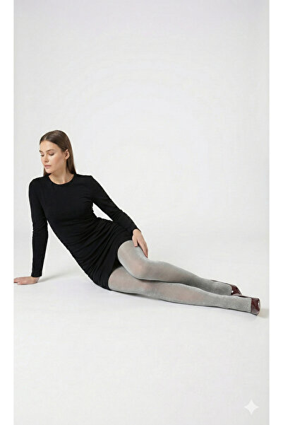 Eces Design Simli Işıltılı 15D Şeffaf / Tül İnce Kadın Külotlu Çorap – Parlak...