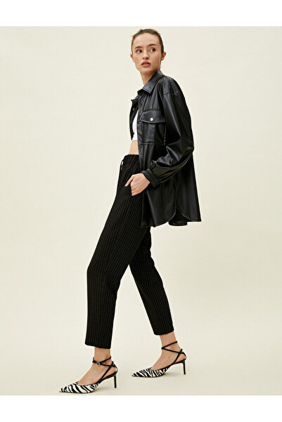 Koton Tie Waist Striped Trousers