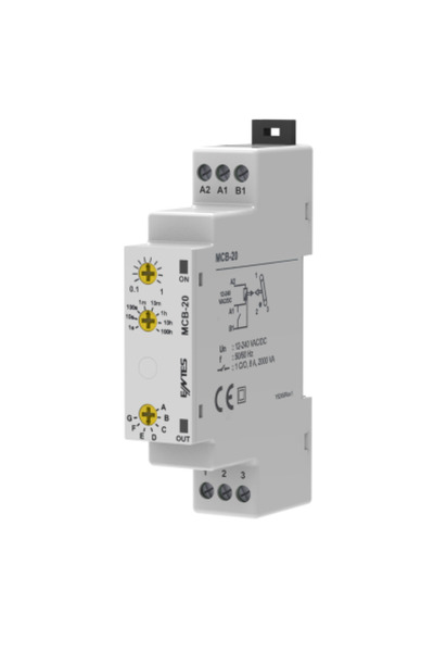 ENTES M4897 MCB-20 Çok Fonksiyonlu 12-240VAC/DC DIN I Zaman Rölesi Çekme-Bıra...