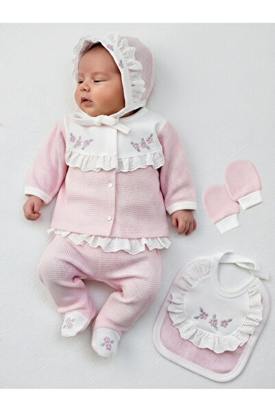 GizaKids طقم ملابس للأطفال حديثي الولادة مكون من 5 قطع مصنوع من القطن 100٪ للخروج من المستشفى / طقم زي طبي / ملابس مولود جديد