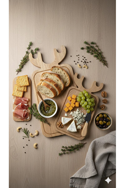 selinaksesuar مجموعة من 2 لوحة عرض لتقطيع الغزلان وطبق تقديم