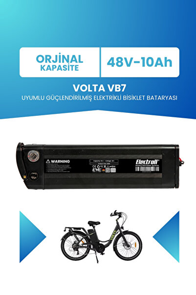 ELECTROLL Volta Vb7 Uyumlu 48V 10Ah Güçlendirilmiş Elektrikli Bisiklet Bataryası