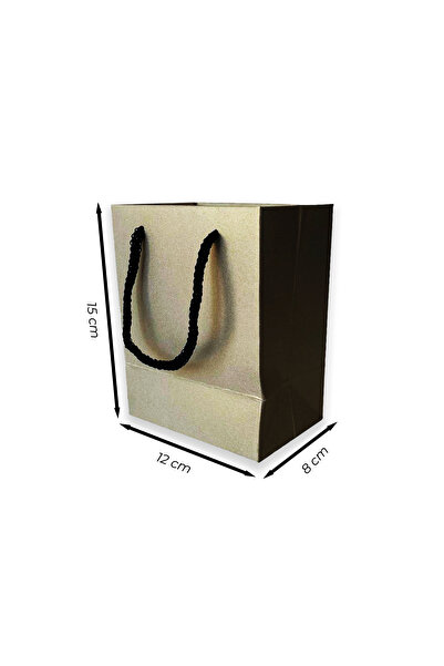 ABB Matbaa 10 Adet Lüks Altın Kuyumcu Boy Karton İpli Çanta (12x15x8)