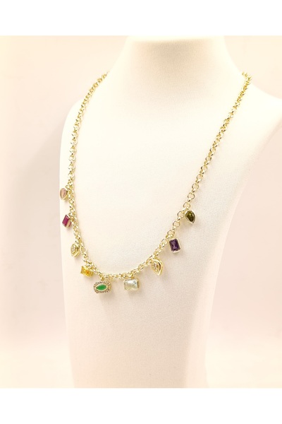 D&D Taşlı kolye(çelik)