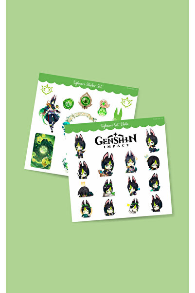 MiniThingsArt Genshin İmpact - Tighnari 2li Sticker Set-Parlak Kağıt-