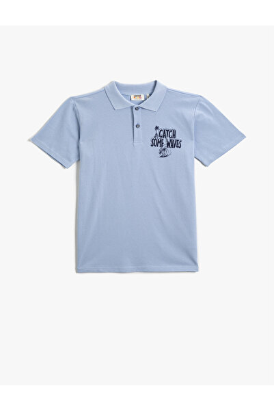 Koton Πόλο μπλουζάκι με λαιμόκοψη βαμβακερό