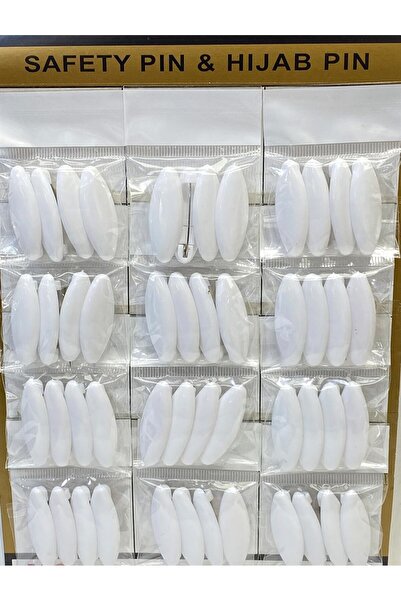 lawrenceshop 48 Adet Beyaz Renk Çengelli Eşarp Iğnesi Şal Tutucu Klips Türban...
