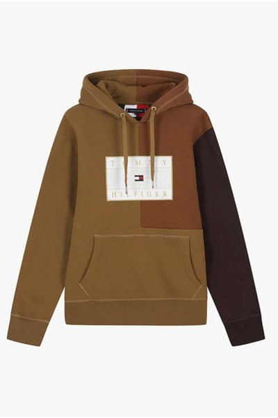 Tommy Hilfiger أيقونات ألوان متباينة بولار بغطاء رأس أوبير