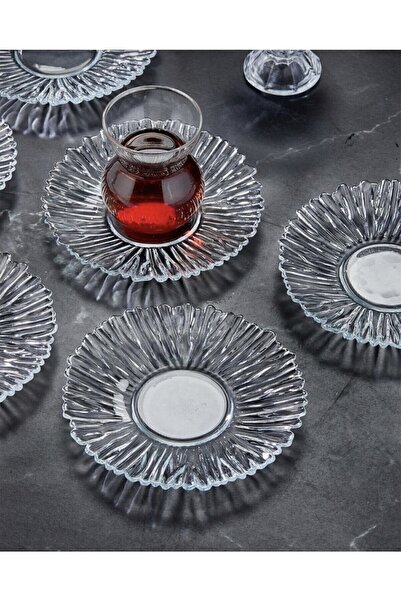 Kaveh glass طقم أطباق شاي باشاباهتشي 6 قطع ماسي