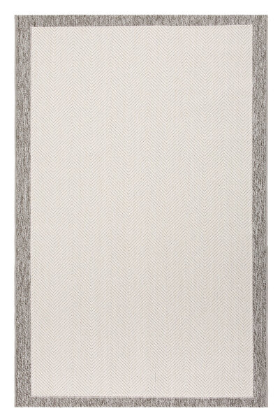 ECOSER Yıkanabilir Kaymaz Tabanlı Jut Eco Beyaz Antrasit Sisal Halı Salon Hal...