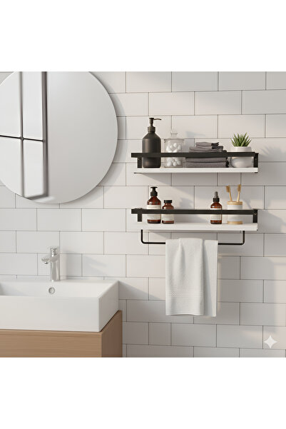 ETÜCCAR رف حمام - مطبخ - غرفة - حامل مناشف مزخرف للحمام، منظم متعدد الأغراض، ...