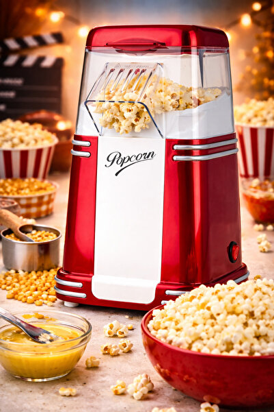 THOMAX Mısır Patlatma Makinesi Yağsız Ve Sağlıklı Popcorn