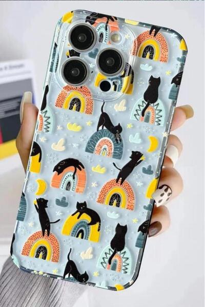 3GEN CASE İphone 15 Pro Max Kılıf Desenli Şeffaf Silikon Kapak