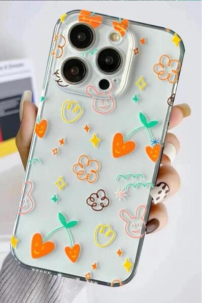3GEN CASE İphone 15 Pro Max Kılıf Desenli Şeffaf Silikon Kapak