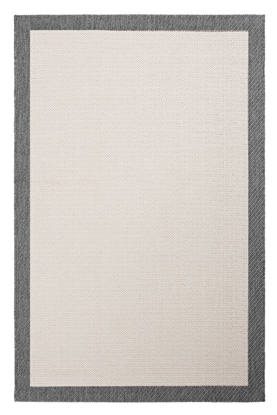 ECOSER Yıkanabilir Kaymaz Tabanlı Jut Lux Kemik-Antrasit Sisal Halı Salon Hal...