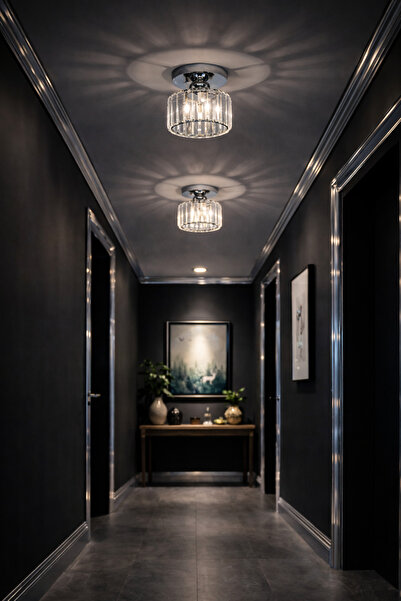 Bohem Aydınlatma modern kristal tavana sıfır plafonyer avize KORİDOR ANTRE UY...