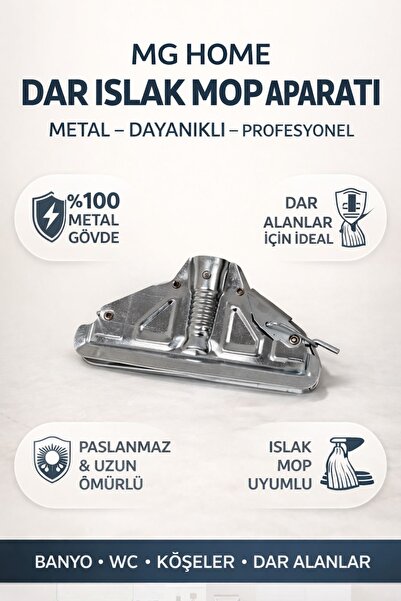 VENON METAL ⭐ DAR Islak Mop Aparatı METAL Aparat Dar Islak Paspas Püskülü Mop...