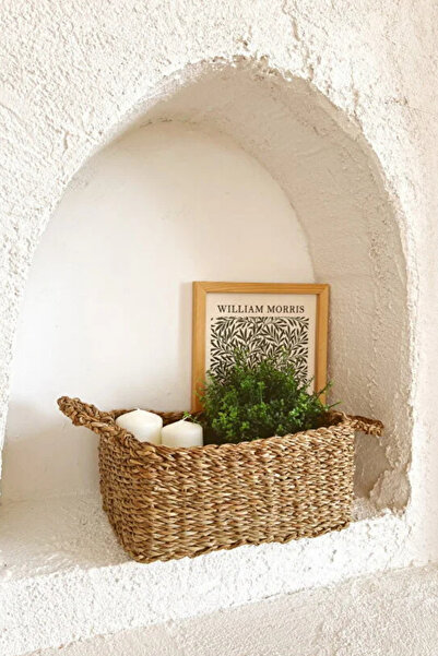 KaiHome منظم/منظم/منظم/سلة مستطيل مقاس 32x23x12 متعدد الأغراض بمقابض من الخيزران