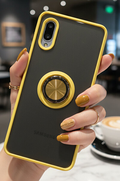 Hatreds Samsung Galaxy A02 İçin Kamera Korumalı Yüzüklü Kılıf - Leke Tutmaz M...