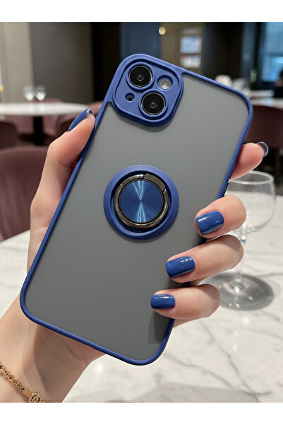 Hatreds iPhone 14 İçin Kamera Korumalı Yüzüklü Kılıf - Leke Tutmaz Mat ve Day...