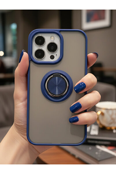 Hatreds iPhone 13 Pro İçin Kamera Korumalı Yüzüklü Kılıf - Leke Tutmaz Mat ve...