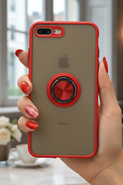 Hatreds iPhone 7 Plus İçin Kamera Korumalı Yüzüklü Kılıf - Leke Tutmaz Mat ve...