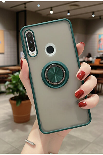 Hatreds Huawei Y6P İçin Kamera Korumalı Yüzüklü Kılıf - Leke Tutmaz Mat ve Da...