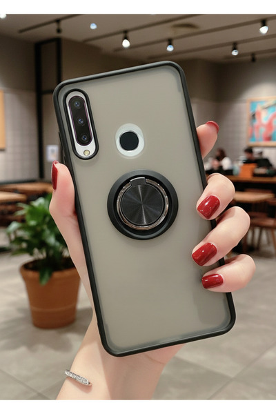 Hatreds Huawei Y6P İçin Kamera Korumalı Yüzüklü Kılıf - Leke Tutmaz Mat ve Da...