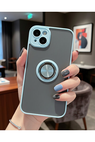 Hatreds iPhone 14 İçin Kamera Korumalı Yüzüklü Kılıf - Leke Tutmaz Mat ve Day...
