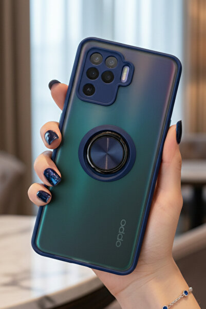 Hatreds Oppo Reno 5 Lite İçin Kamera Korumalı Yüzüklü Kılıf - Leke Tutmaz Mat...