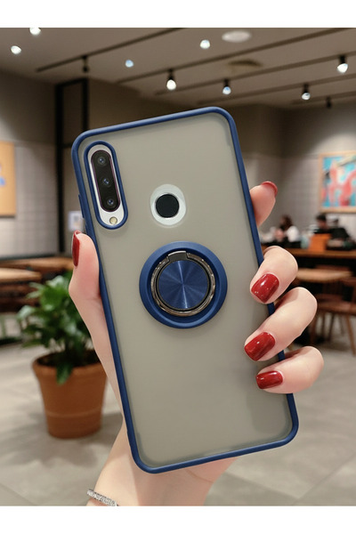 Hatreds Huawei Y6P İçin Kamera Korumalı Yüzüklü Kılıf - Leke Tutmaz Mat ve Da...