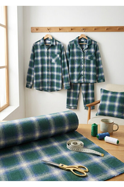 kumaş sarayı Yünlü Ekose Kumaş Kabanlık Ceketlik – Sıcak Tutan Kışlık Desenli...