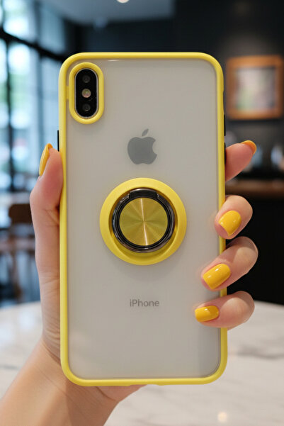 Hatreds iPhone X İçin Kamera Korumalı Yüzüklü Kılıf - Leke Tutmaz Mat ve Daya...