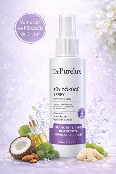 Dr.Purelux Hassas Ciltlere Uygun Tüy Dökücü Sprey – Pürüzsüz ve Yumuşak Cilt ...