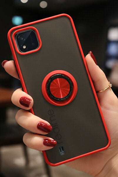 Hatreds Realme C11 2021 İçin Kamera Korumalı Yüzüklü Kılıf - Leke Tutmaz Mat ...