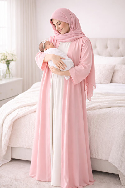 Misue Handmade طقم الأمومة، طقم من 3 قطع عباءة + فستان داخلي + شال، جلسات تصو...