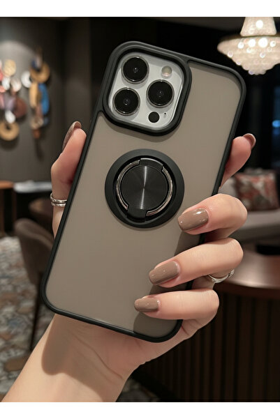 Hatreds iPhone 13 Pro İçin Kamera Korumalı Yüzüklü Kılıf - Leke Tutmaz Mat ve...