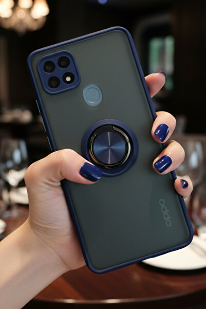 Hatreds Oppo A15 İçin Kamera Korumalı Yüzüklü Kılıf - Leke Tutmaz Mat ve Daya...