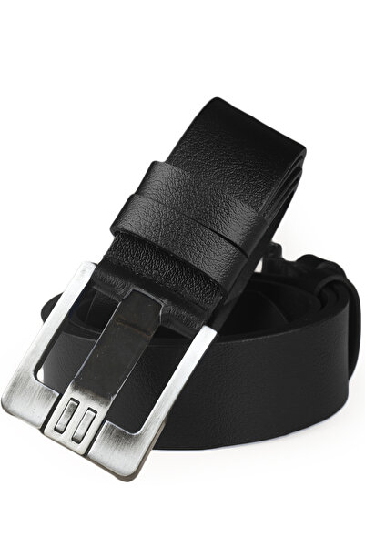 DeepSEA Black 100% Genuine Leather Thick Tongue Sports Belt | Can Be Shortened | Daily & Sports | Domestic Production 1801312