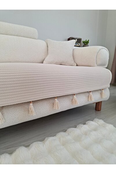 ARVA Home Koltuk Örtüsü Püsküllü Çekyat Örtüsü 200 X 95