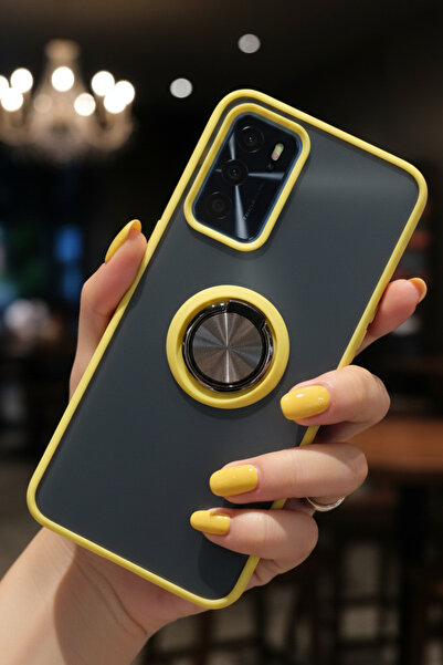 Hatreds Oppo A16 İçin Kamera Korumalı Yüzüklü Kılıf - Leke Tutmaz Mat ve Daya...