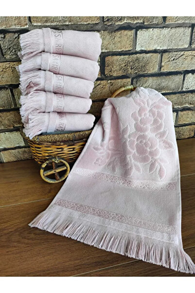 SARRA HOME Mysoft - Tekli - Pudra - 30*50 - Etamin Ve Kanaviçe İşlemelik Havlu