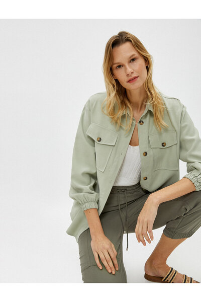 Koton Γυναικείο Μέντα Πράσινο Πουκάμισο 1YAK63649EW