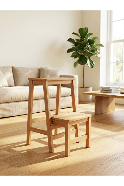 ARMES EV CONCEPT Ahşap Merdiven Tabure – 2 Basamaklı - Sağlam, Şık ve El Yapımı