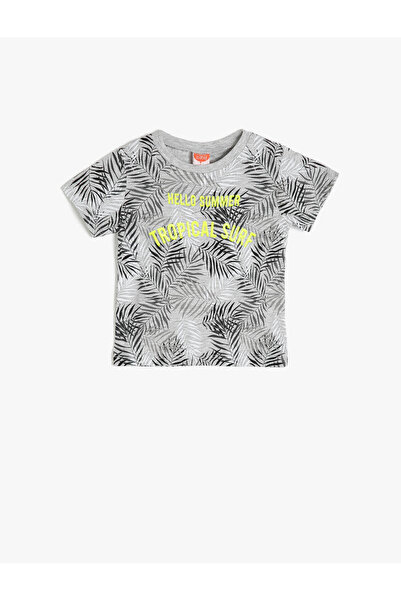 Koton Crew Neck Short Sleeve Pattern Printed T-Shirt